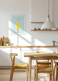 Inspiration Küche: Lime & Lemons – stylisches Küchenposter in Pastelltönen im weißen Rahmen