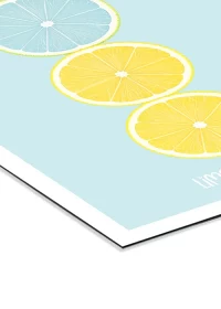Lime & Lemons – stylisches Küchenmotiv in Pastelltönen als Alubild