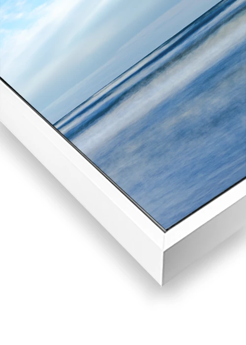 Meeresfotografie im impressionistischem Sti als Alubild, Rahmen Weiß