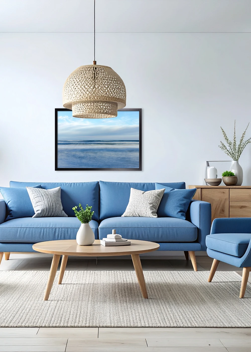Inspiration Wohnzimmer: Meer-Poster im impressionistischem Stil, Rahmen Schwarz Inspiration Wohnzimmer: Meer-Poster im impressionistischem Stil, Rahmen Schwarz