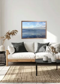 Inspiration Wohnzimmer: Blue Seascapes 2, künstlerische Meeresfotografie,als hochwertiges Poster, Rahmen Eiche Inspiration Wohnzimmer: Blue Seascapes 2, künstlerische Meeresfotografie,als hochwertiges Poster, Rahmen Eiche