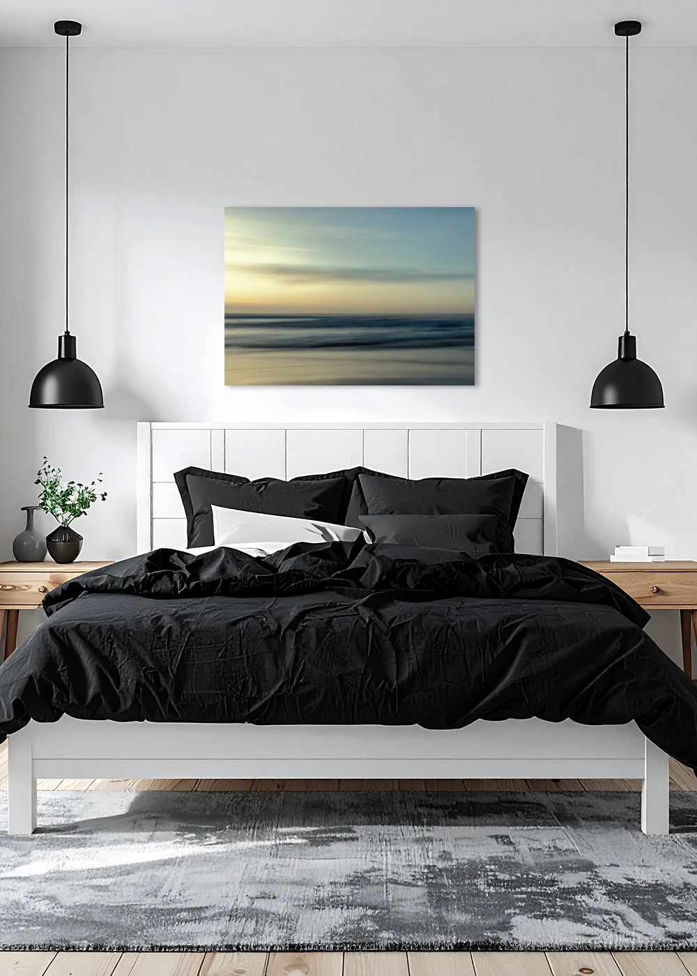 Inspiration Schlafzimmer: Nordic Sunset 3 – künstlerische Meerfotografie als Poster